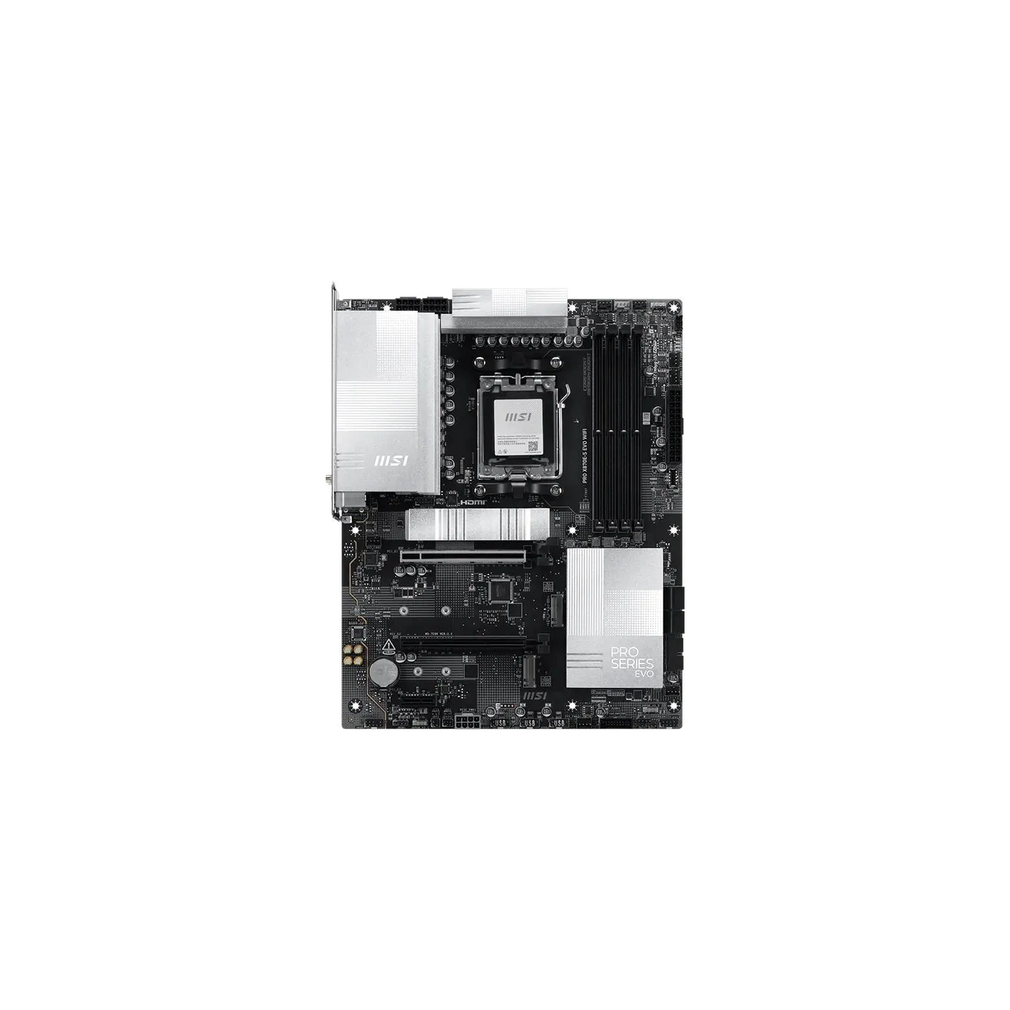 MSI PRO X870E-S EVO WIFI | Processor family AMD | Processor socket AM5 | DDR5 | Supported hard disk drive interfaces SATA, M.2 |