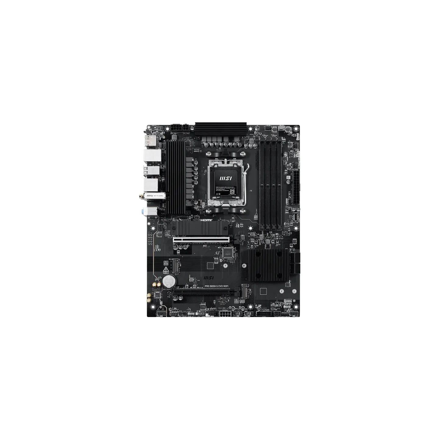 MSI PRO B850-S EVO WIFI | Processor family AMD | Processor socket AM5 | DDR5 | Supported hard disk drive interfaces SATA, M.2 | 
