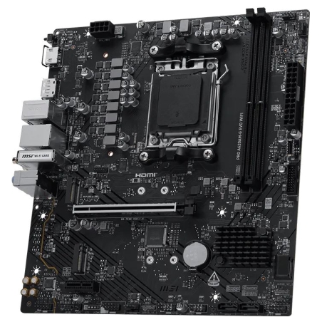 MSI PRO A620AM-G EVO WIFI | Processor family AMD | Processor socket AM5 | DDR5 | Number of SATA connectors 4 | Supported hard di