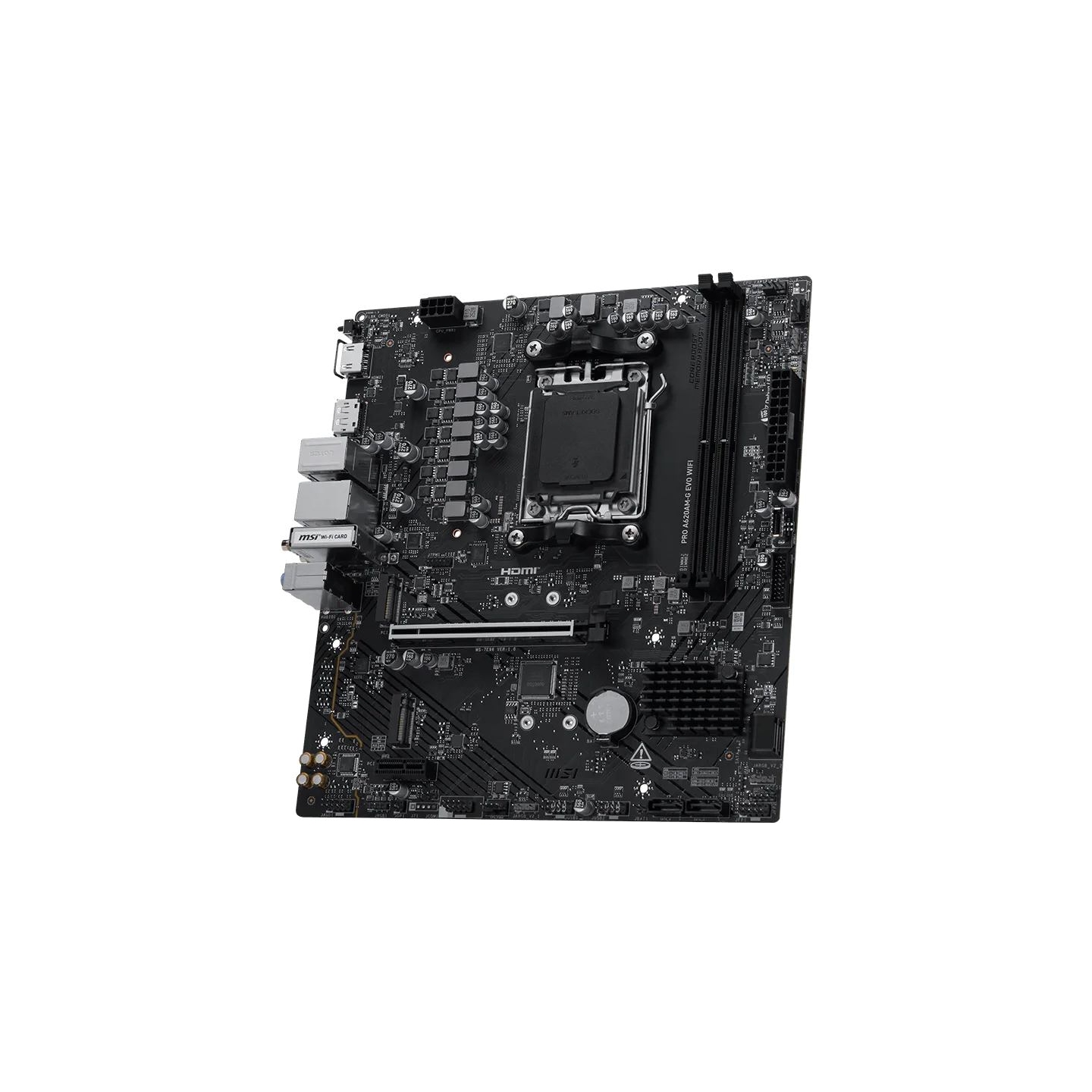 MSI PRO A620AM-G EVO WIFI | Processor family AMD | Processor socket AM5 | DDR5 | Number of SATA connectors 4 | Supported hard di
