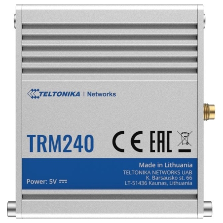 Teltonika LTE Modem | TRM240 | No Wi-Fi | Mesh Support No | MU-MiMO No | 2G/3G | Antenna type 1xSMA for LTE | 1 x microUSB