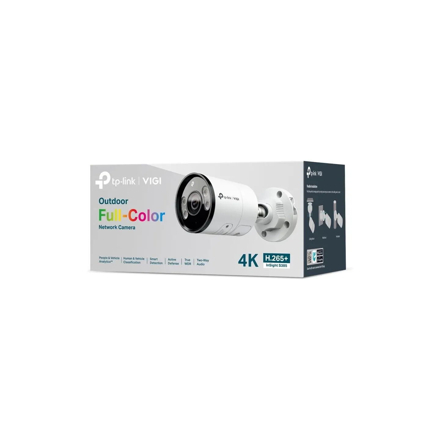 Tp-Link InSight S385 | VIGI Outdoor Full-Color Network Camera | Bullet | 8 MP | 2.8mm | H.265+ | MicroSD, up to 512 GB