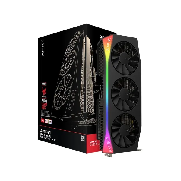 XFX Mercury AMD Radeon RX 9070XT OC Gaming Edition with RGB 16GB GDDR6, HDMI 3xDP