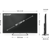 Sharp | 50HP6265E | 50 | Smart TV | Google TV | UHD | Black