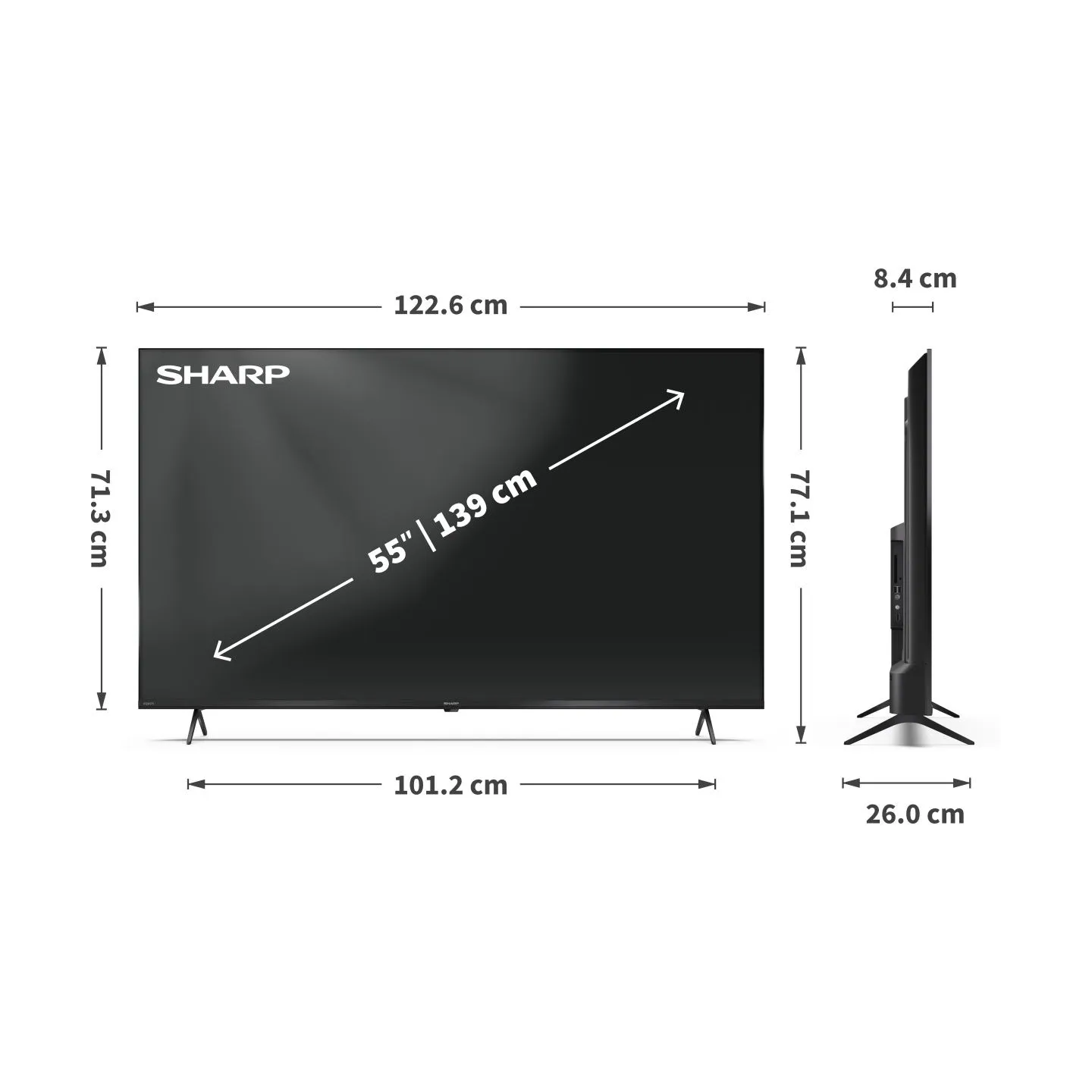 Sharp | 55HL4265E | 55 | Smart TV | Google TV | UHD | Black
