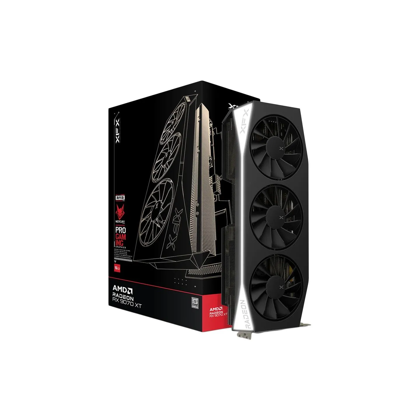 XFX Mercury AMD Radeon RX 9070XT 16GB GDDR6 256-bit HDMI 3x DP