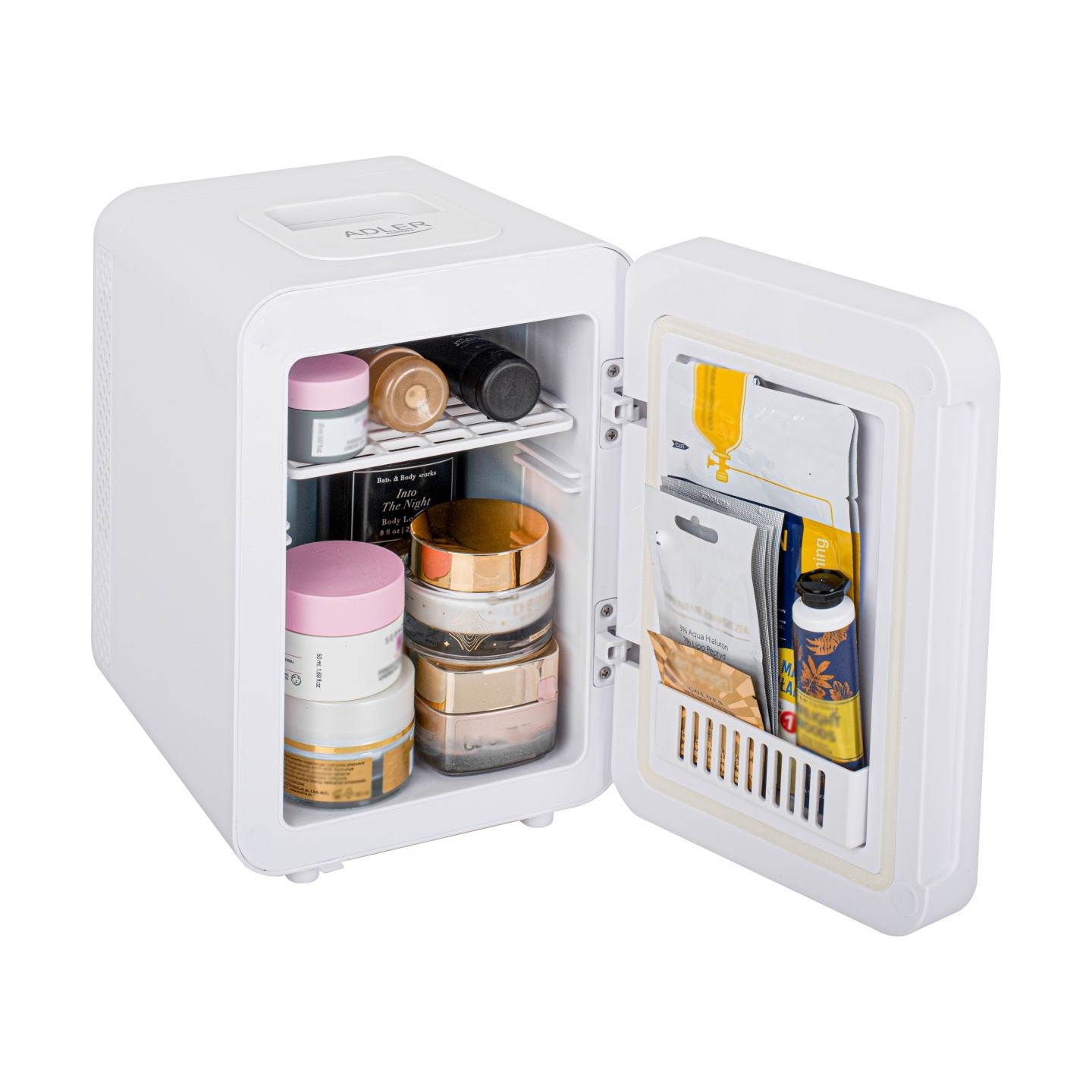 Adler | Mini refrigerator with mirror | AD 8085 | Free standing | Larder | Height 27 cm | Fridge net capacity 4 L | White