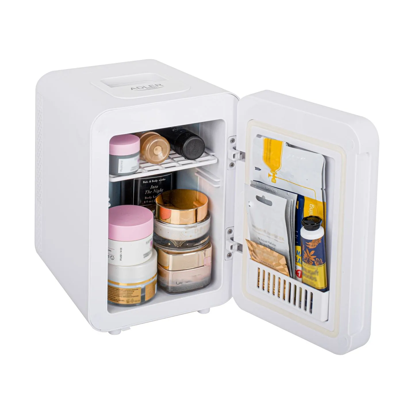 Adler | Mini refrigerator with mirror | AD 8085 | Free standing | Larder | Height 27 cm | Fridge net capacity 4 L | White