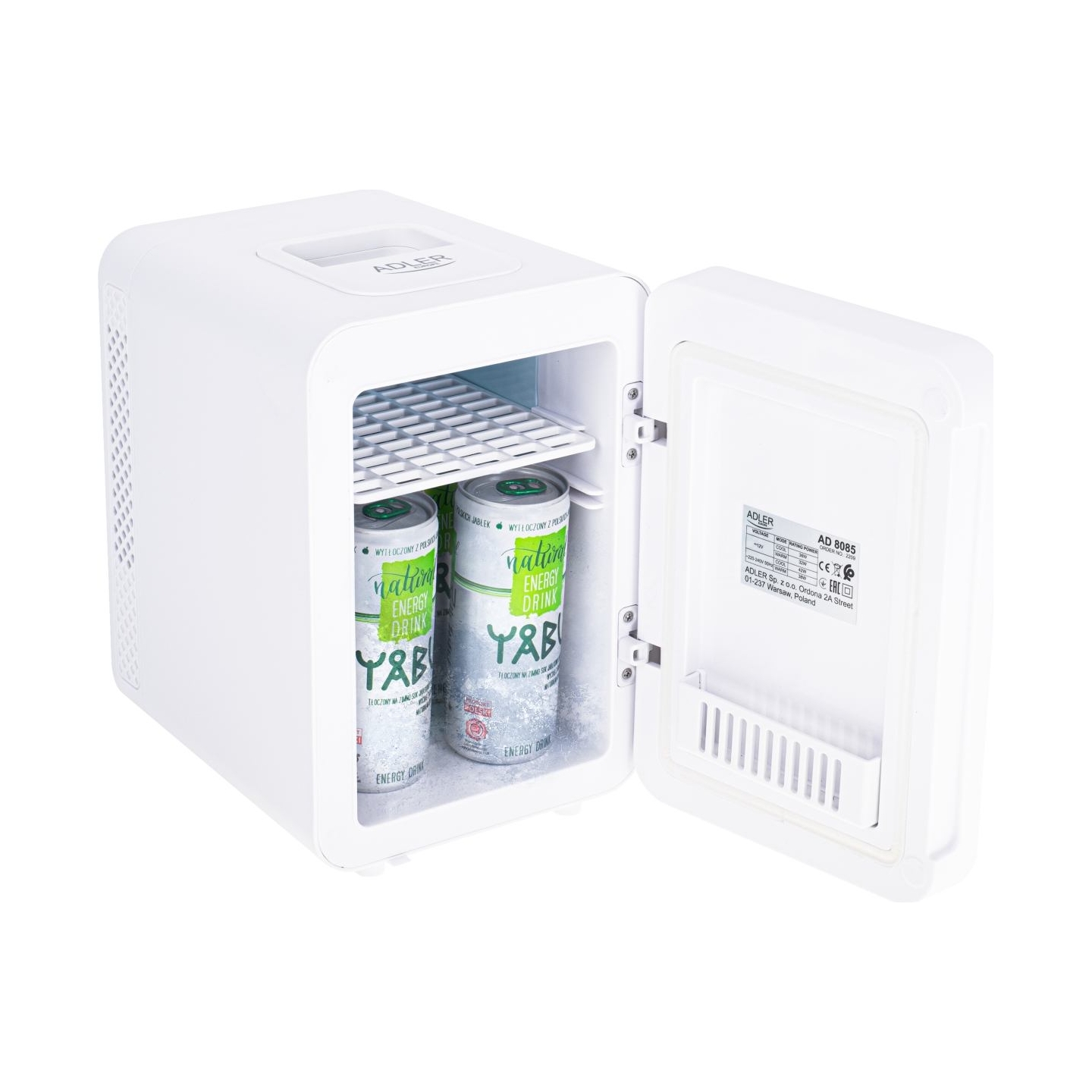 Adler | Mini refrigerator with mirror | AD 8085 | Free standing | Larder | Height 27 cm | Fridge net capacity 4 L | White