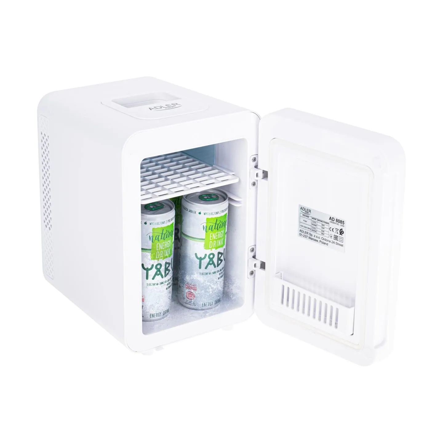 Adler | Mini refrigerator with mirror | AD 8085 | Free standing | Larder | Height 27 cm | Fridge net capacity 4 L | White