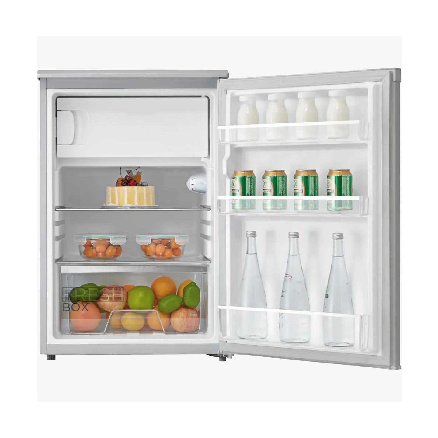 Midea Refrigerator | MDRD168FGE01 | Energy efficiency class E | Free standing | Larder | Height 84.5 cm | Fridge net capacity 97