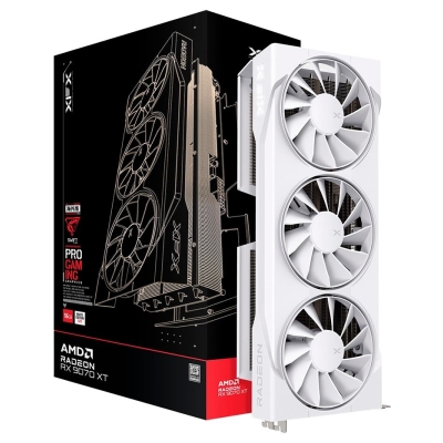 XFX Swift AMD Radeon RX 9070XT White Triple fan Gaming Edition with 16GB GDDR6 HDMI 3xDP, AMD RDNA 4