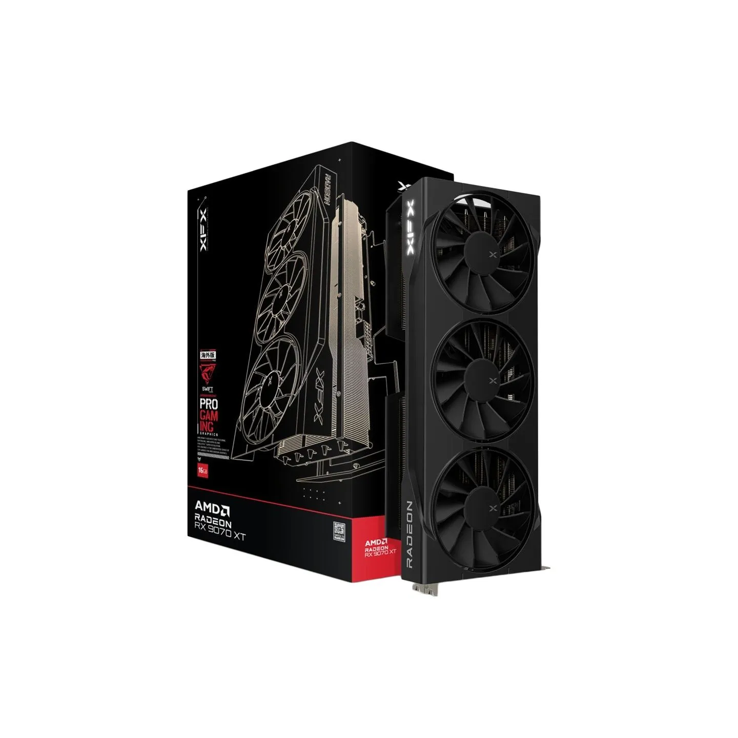 XFX Swift AMD Radeon RX 9070XT Triple Fan 16GB GDDR6 256-bit HDMI 3xDP
