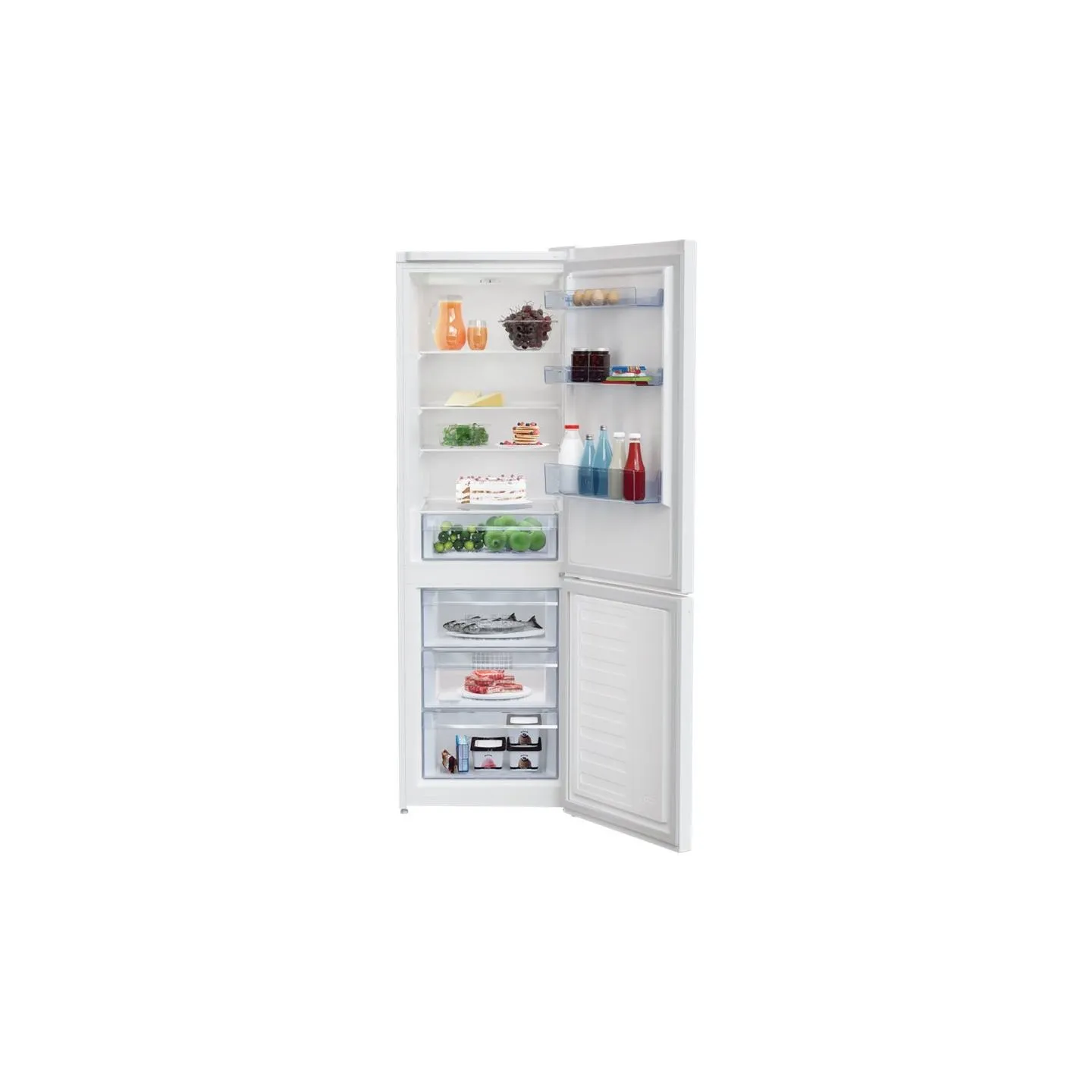 Beko Refrigerator | RCSA366K40WN | Energy efficiency class E | Free standing | Combi | Height 185.2 cm | Fridge net capacity 223