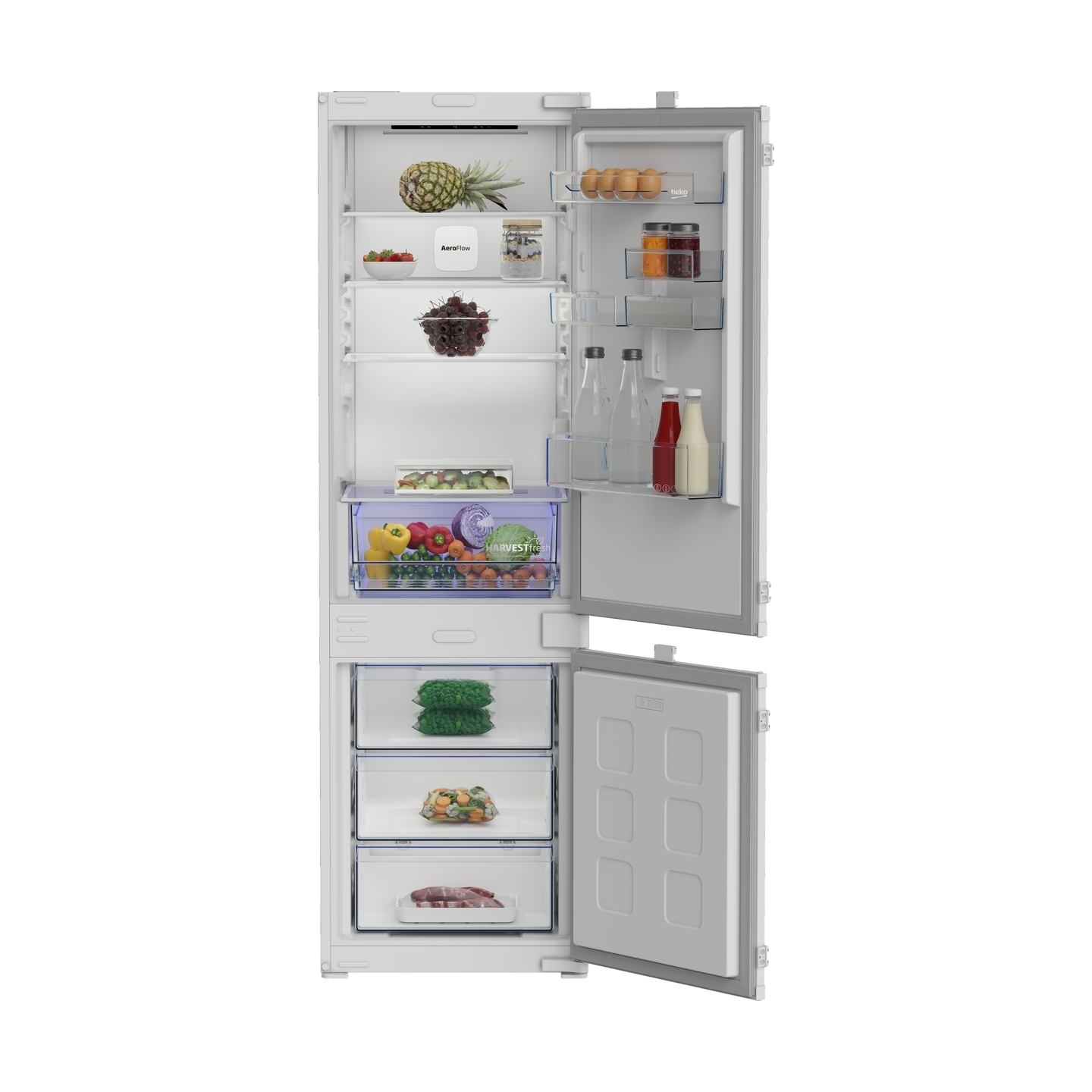 Beko Refrigerator | B3BCNA294HS | Energy efficiency class E | Built-in | Combi | Height 177.5 cm | No Frost system | Fridge net 