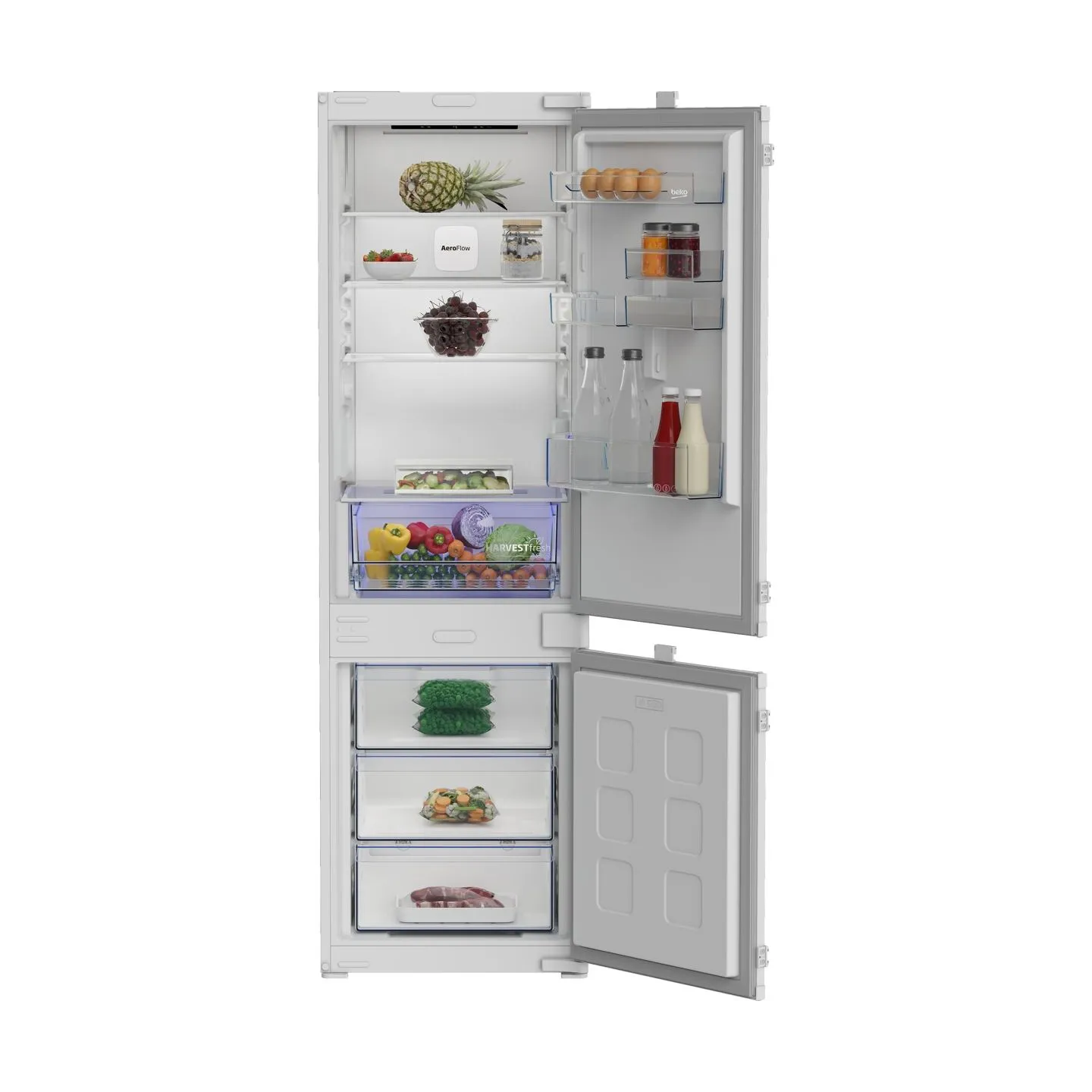 Beko Refrigerator | B3BCNA294HS | Energy efficiency class E | Built-in | Combi | Height 177.5 cm | No Frost system | Fridge net 