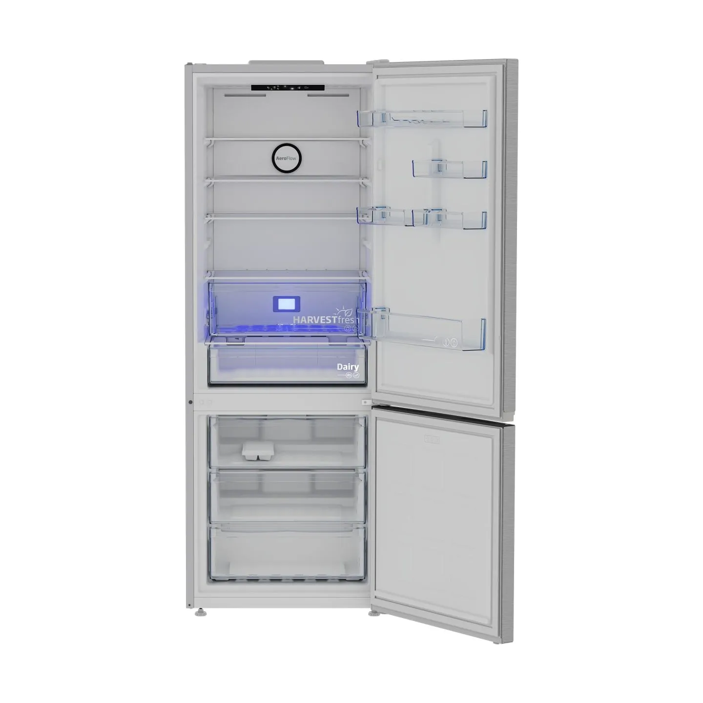 Beko Refrigerator | B3RCNE564HXB | Energy efficiency class E | Free standing | Combi | Height 192 cm | No Frost system | Fridge 