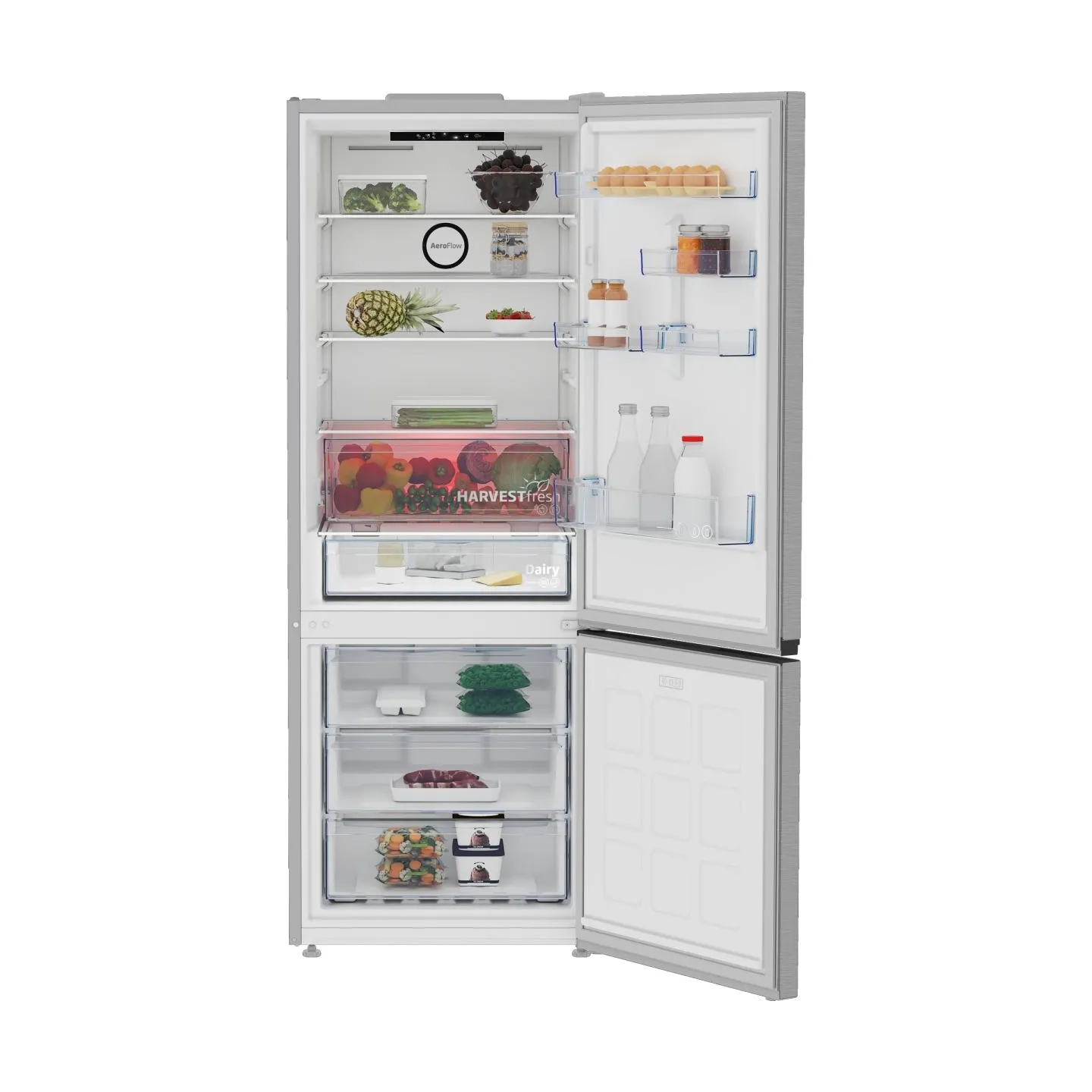 Beko Refrigerator | B3RCNE564HXB | Energy efficiency class E | Free standing | Combi | Height 192 cm | No Frost system | Fridge 