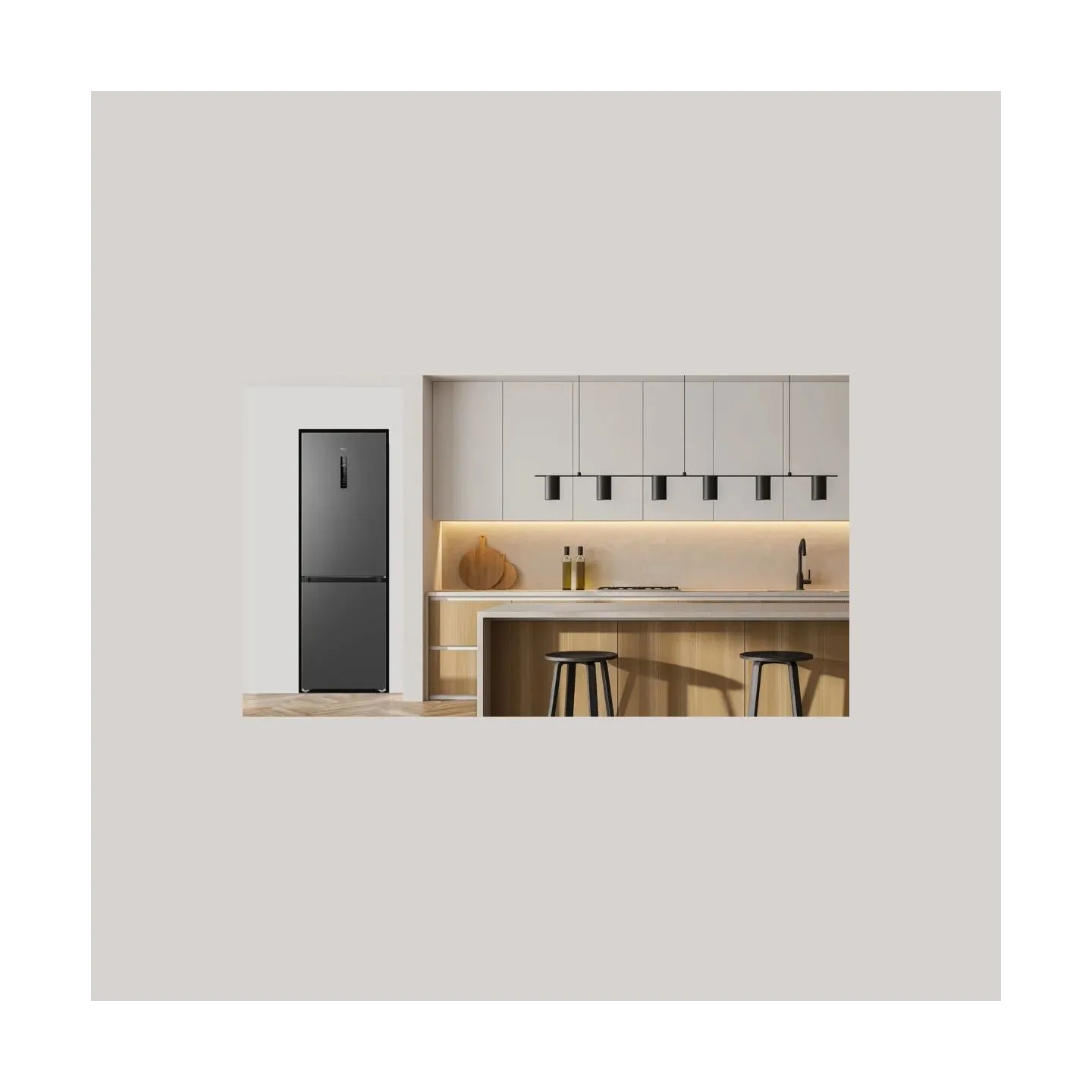 TCL Refrigerator | RP340BSD1 | Energy efficiency class D | Free standing | Combi | Height 185 cm | No Frost system | Fridge net 