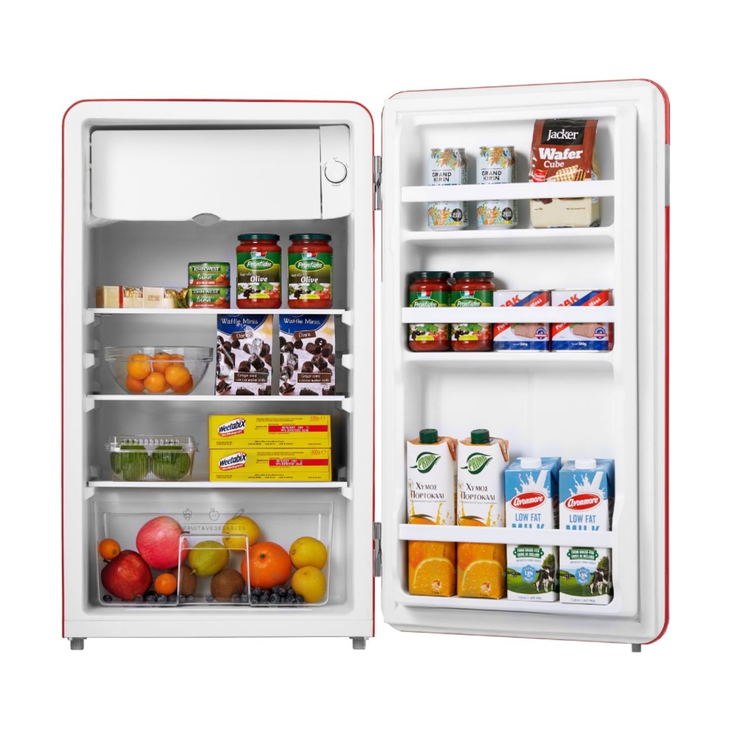 Midea Refrigerator | MDRD142SLE32 | Energy efficiency class E | Free standing | Larder | Height 83.5 cm | Fridge net capacity 93