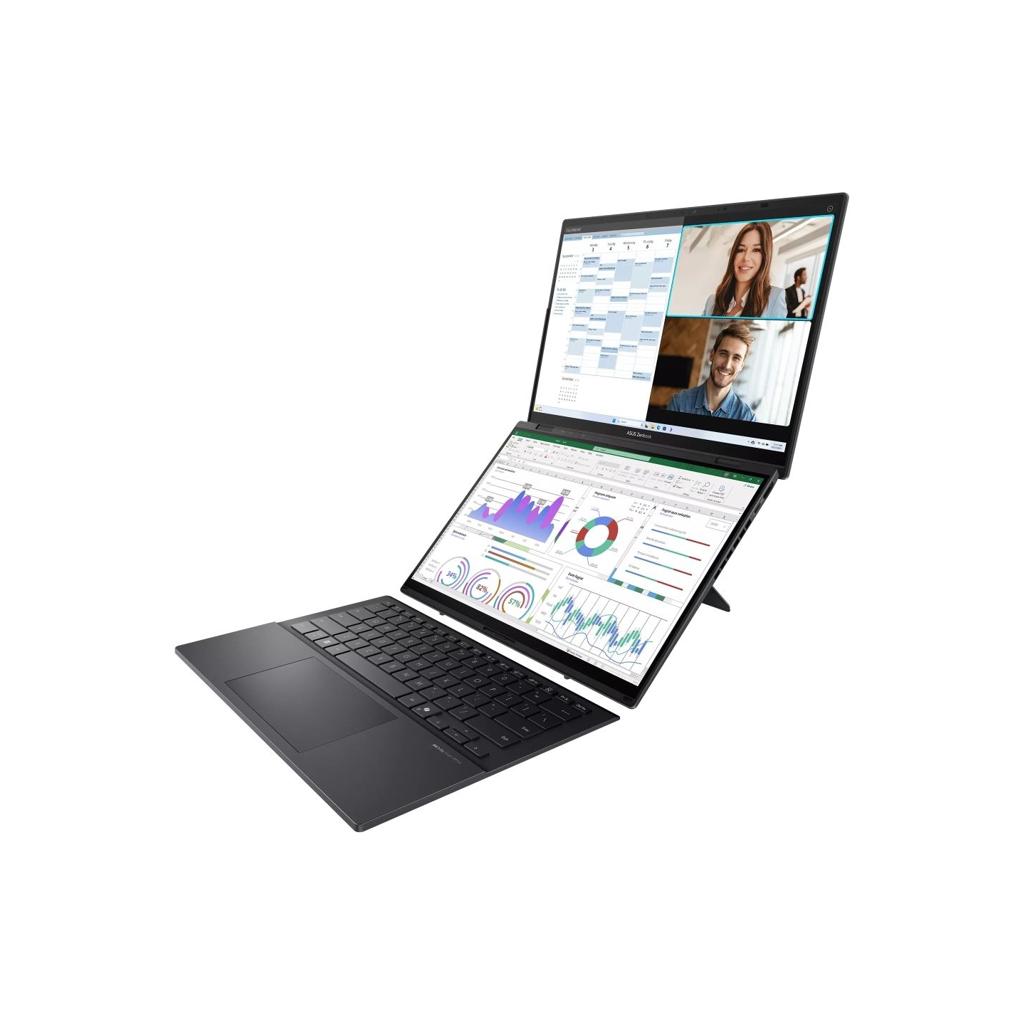 Asus Zenbook Duo UX8406CA-QL358X | Inkwell Gray | 14 " | OLED | Touchscreen | FHD | 1920 x 1200 pixels | 60 Hz | Glossy | Intel 