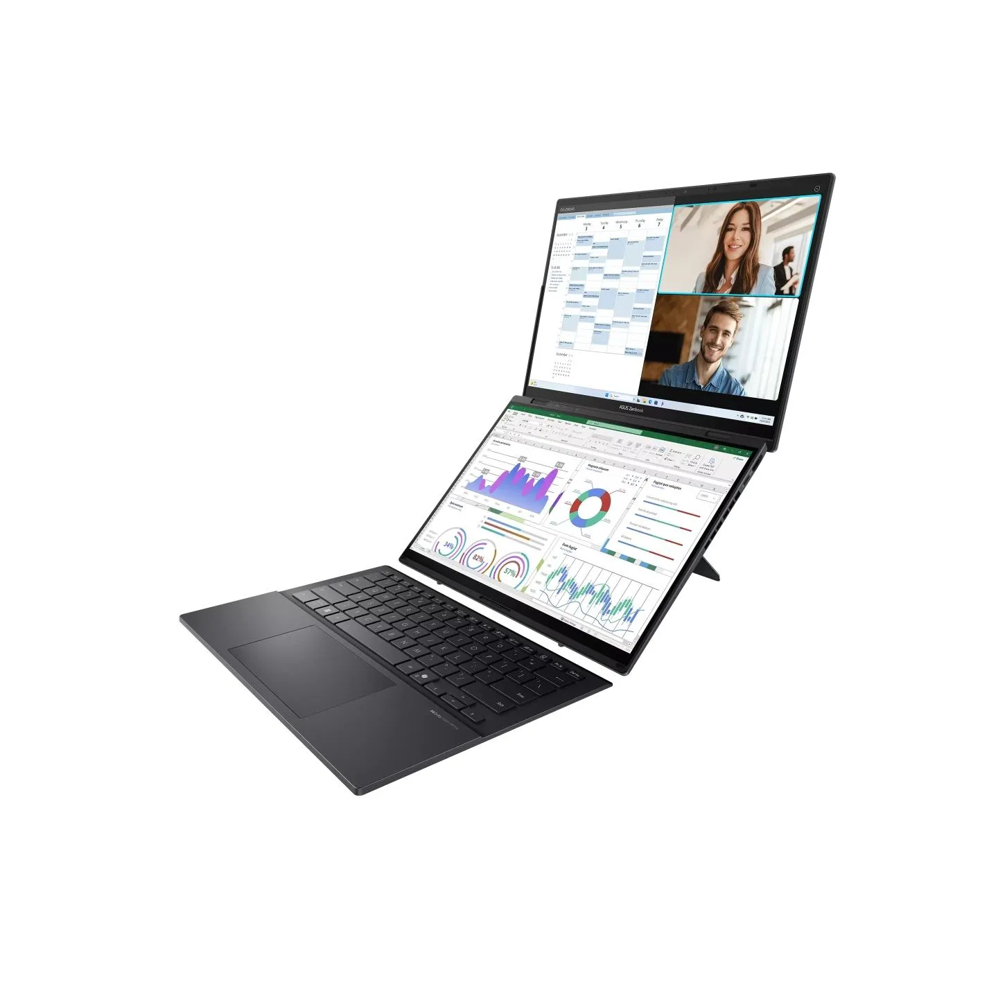 Asus Zenbook Duo UX8406CA-QL358X | Inkwell Gray | 14 " | OLED | Touchscreen | FHD | 1920 x 1200 pixels | 60 Hz | Glossy | Intel 