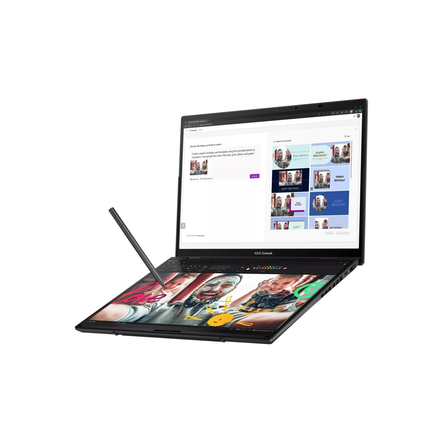 Asus Zenbook Duo UX8406CA-QL358X | Inkwell Gray | 14 " | OLED | Touchscreen | FHD | 1920 x 1200 pixels | 60 Hz | Glossy | Intel 