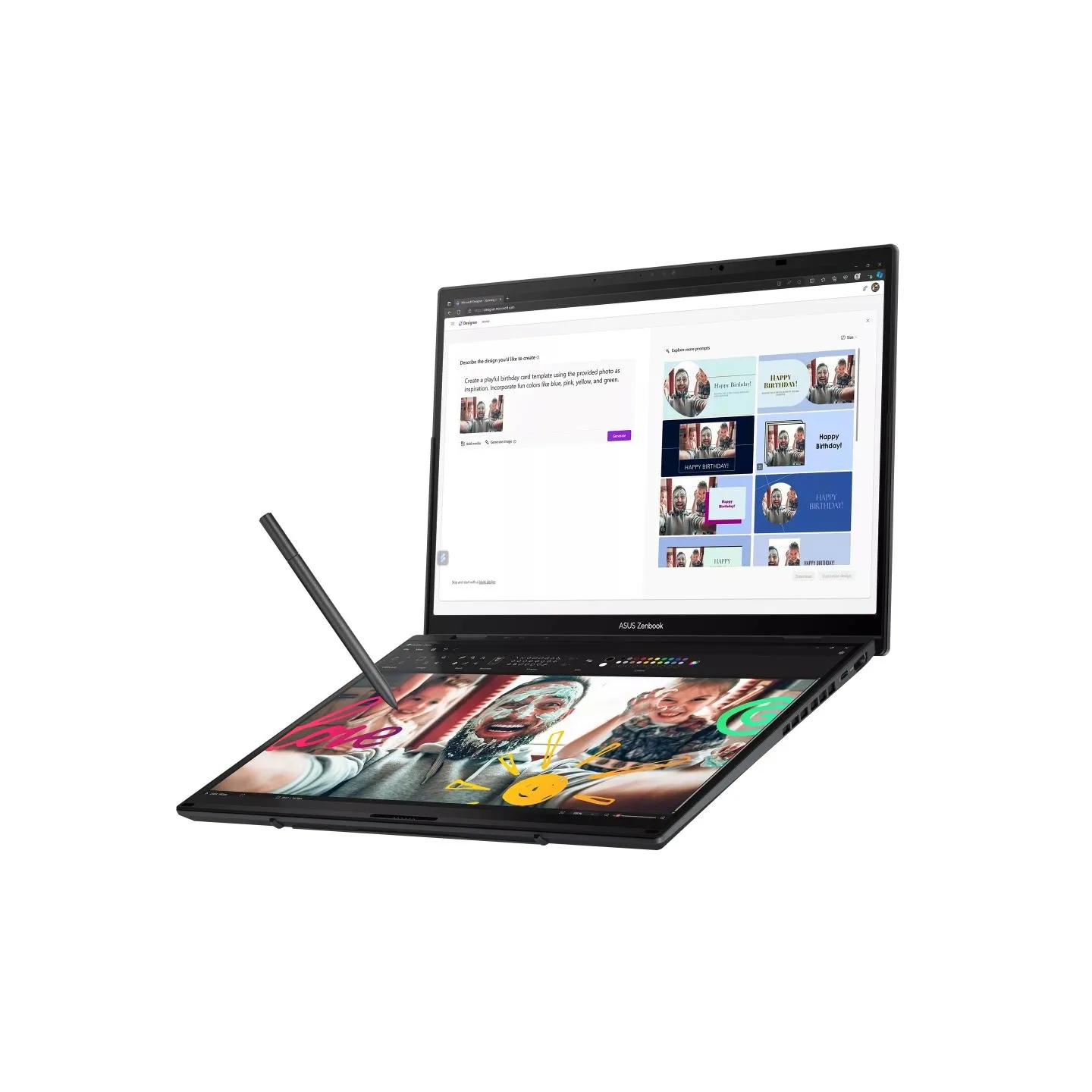 Asus Zenbook Duo UX8406CA-QL358X | Inkwell Gray | 14 " | OLED | Touchscreen | FHD | 1920 x 1200 pixels | 60 Hz | Glossy | Intel 