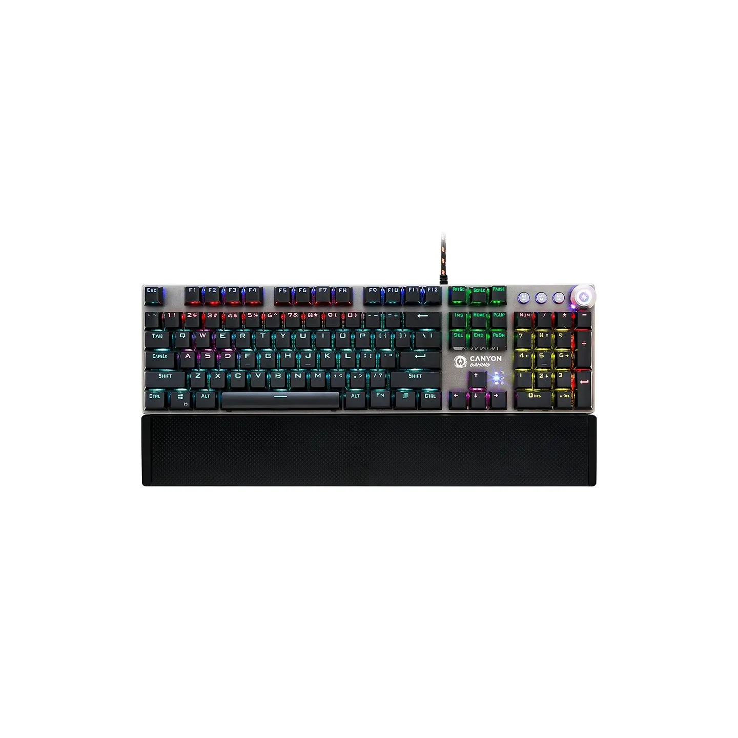 Canyon Nightfall GK-7, Wired Gaming Keyboard,Black 104 mechanical switches,60 million times key life, 22 types of lights,Removab