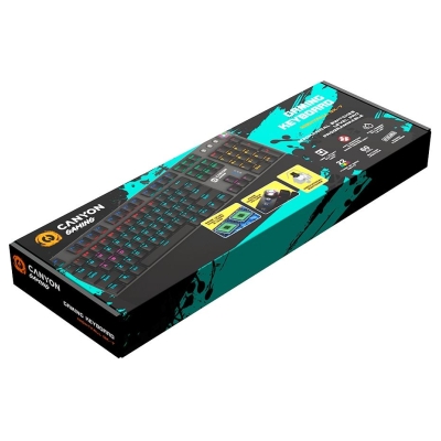 Canyon Nightfall GK-7, Wired Gaming Keyboard,Black 104 mechanical switches,60 million times key life, 22 types of lights,Removab