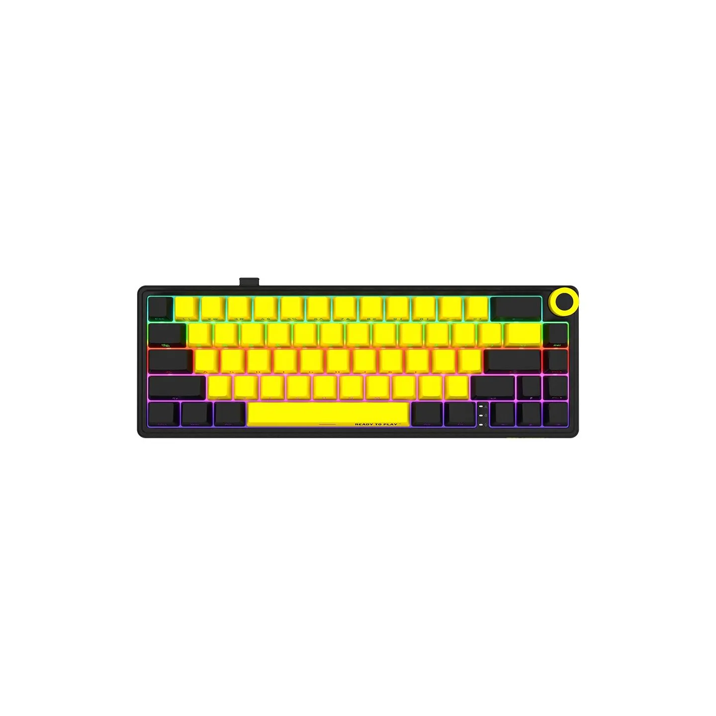 Lorgar KBP70MW, Wireless 65% Mechanical Gaming Keyboard Pro, Black/yellow, EN layout