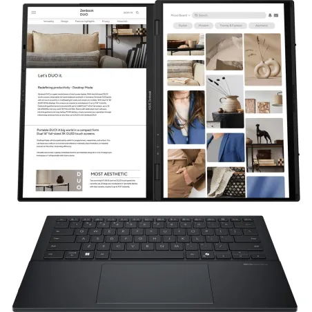 Asus | Zenbook Duo UX8406CA-QL287W | Inkwell Gray | 14 " | OLED | Touchscreen | FHD | 1920 x 1200 pixels | Intel Core Ultra 7 | 