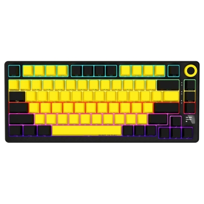 Lorgar KBP7075W, Wireless 75% Mechanical Gaming Keyboard Pro, Black/yellow, EN layout