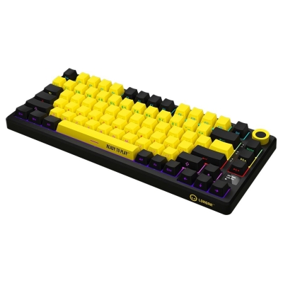 Lorgar KBP7075W, Wireless 75% Mechanical Gaming Keyboard Pro, Black/yellow, EN layout