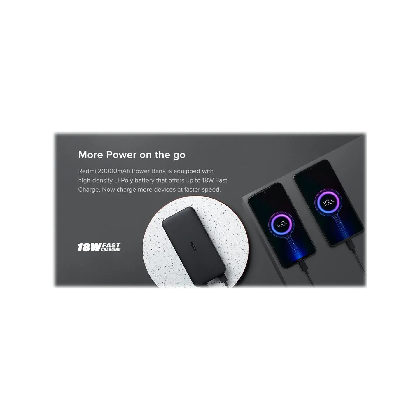 Xiaomi | Redmi Fast Charge Power Bank | 20000 mAh | Black