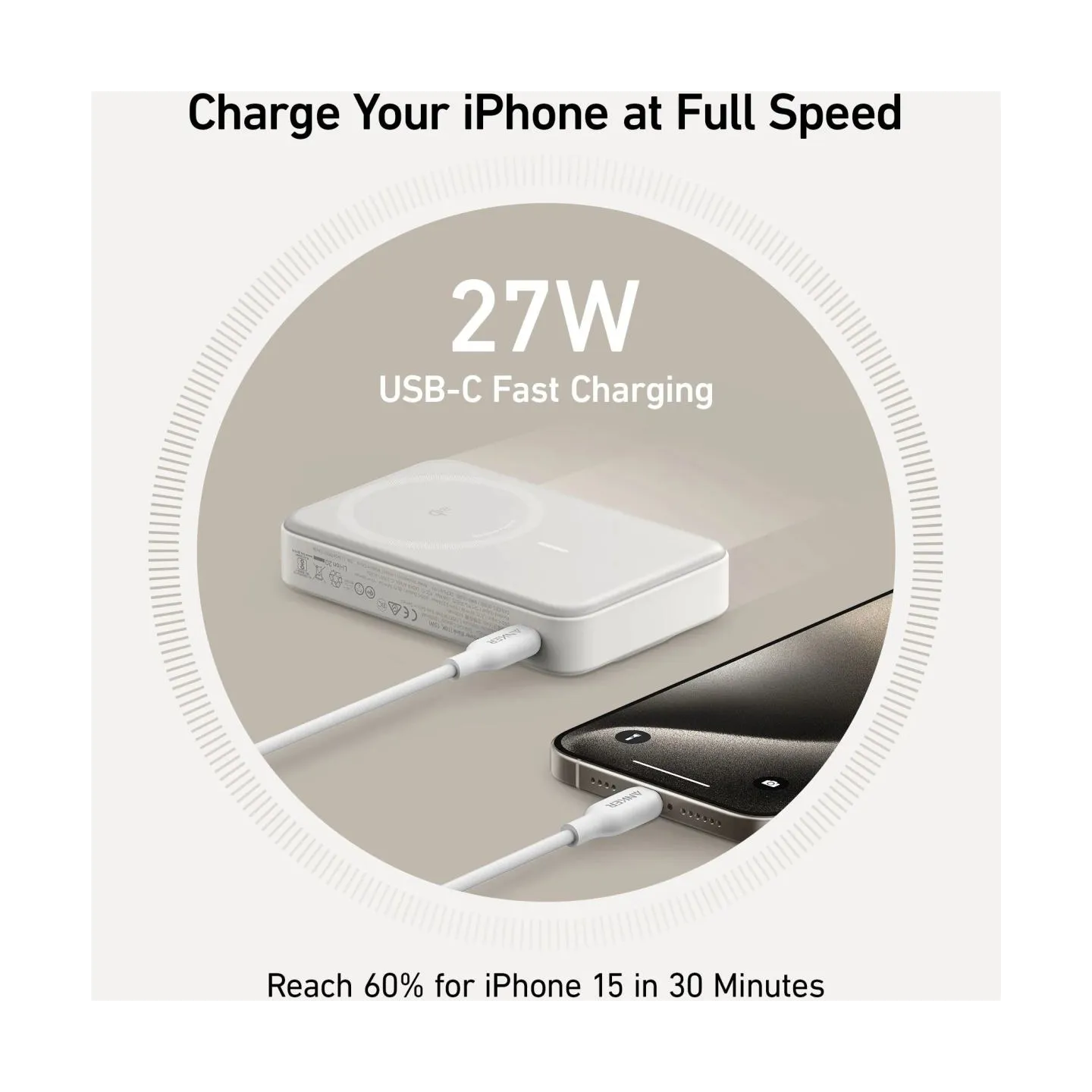 Anker MagGo Power Bank | A1654G21 | 10000 mAh | White