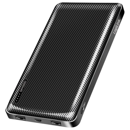 Logilink Power bank, Li-Po, 2x USB-A, USB-C | PA0316 | 10000 mAh | Black