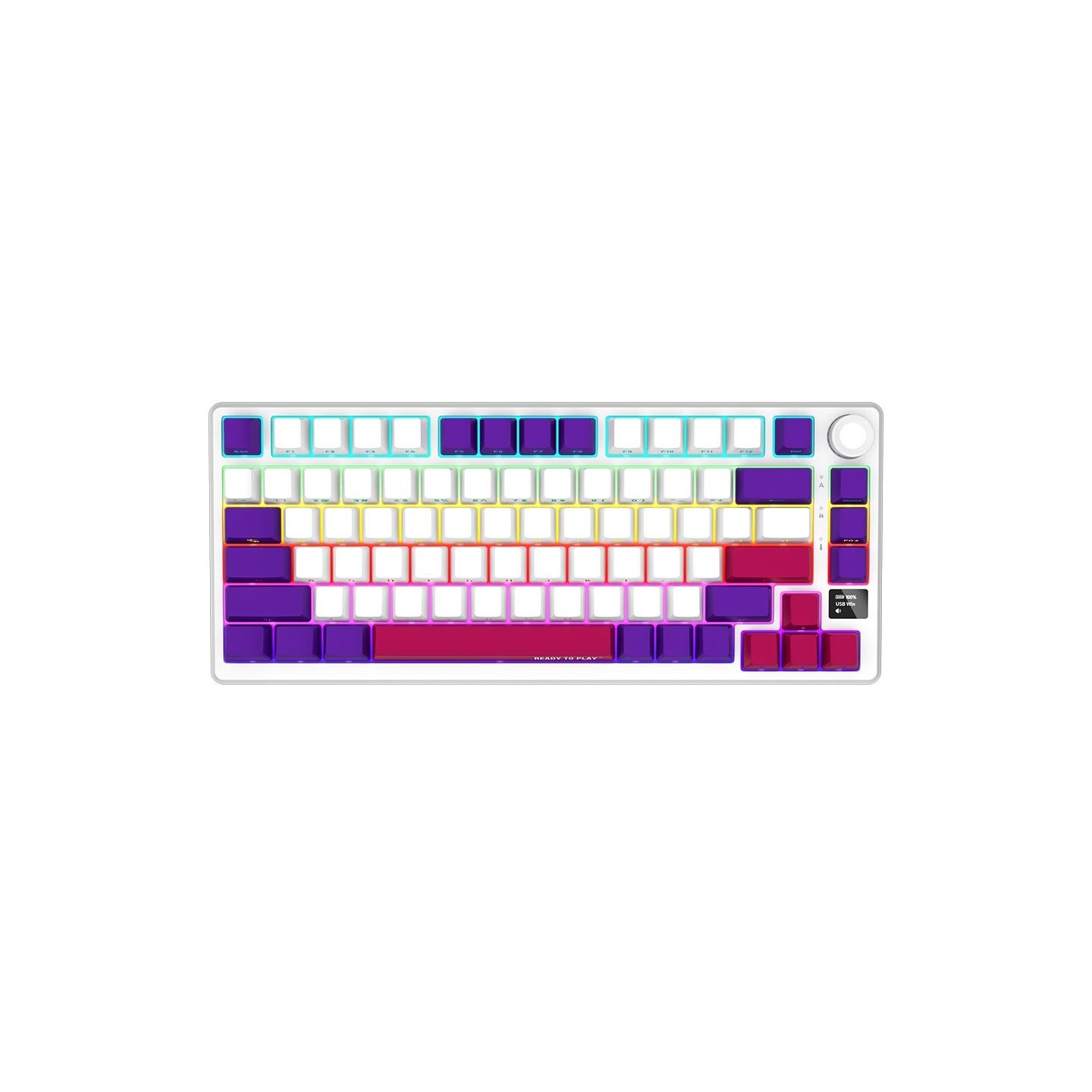 Lorgar KBP7075W, Wireless 75% Mechanical Gaming Keyboard Pro, White, EN layout