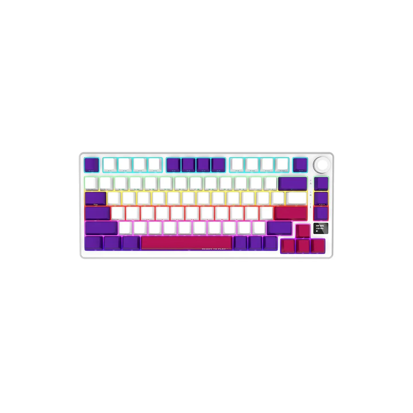 Lorgar KBP7075W, Wireless 75% Mechanical Gaming Keyboard Pro, White, EN layout