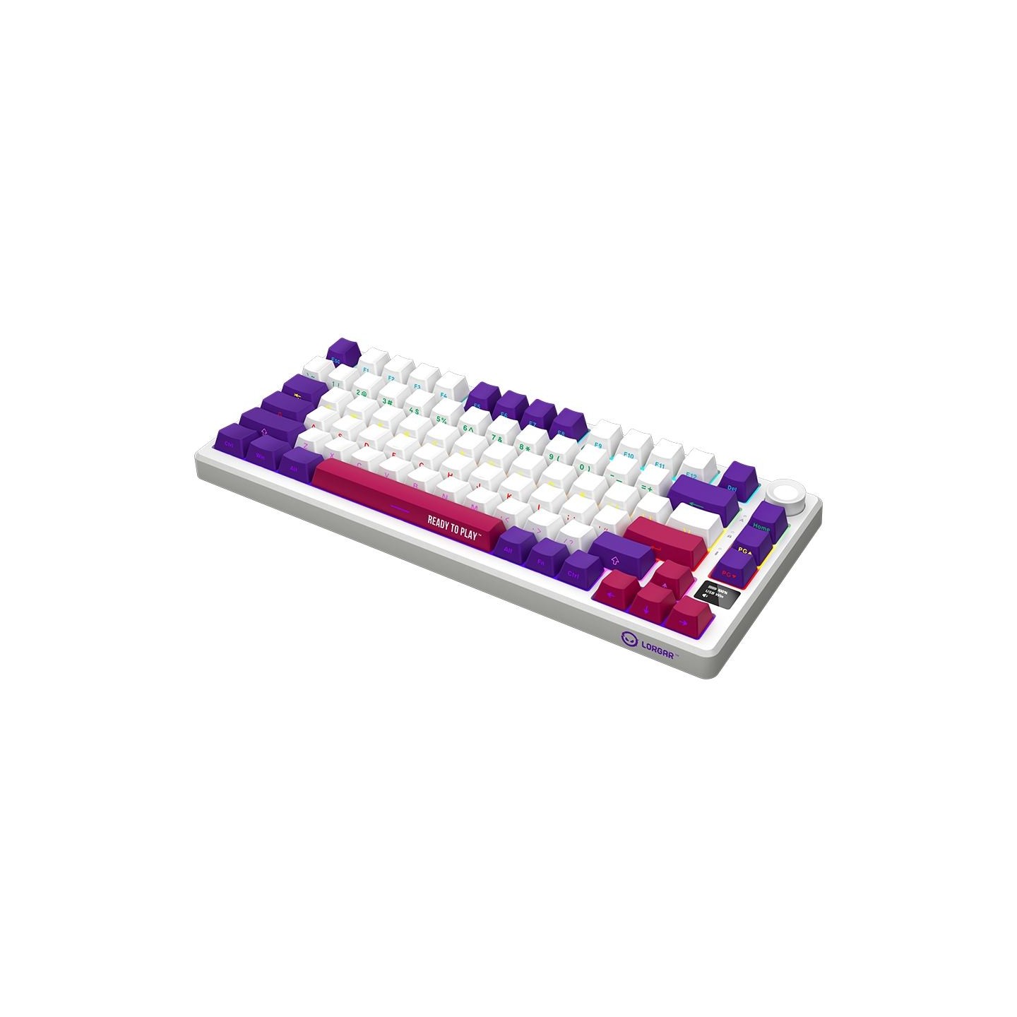 Lorgar KBP7075W, Wireless 75% Mechanical Gaming Keyboard Pro, White, EN layout