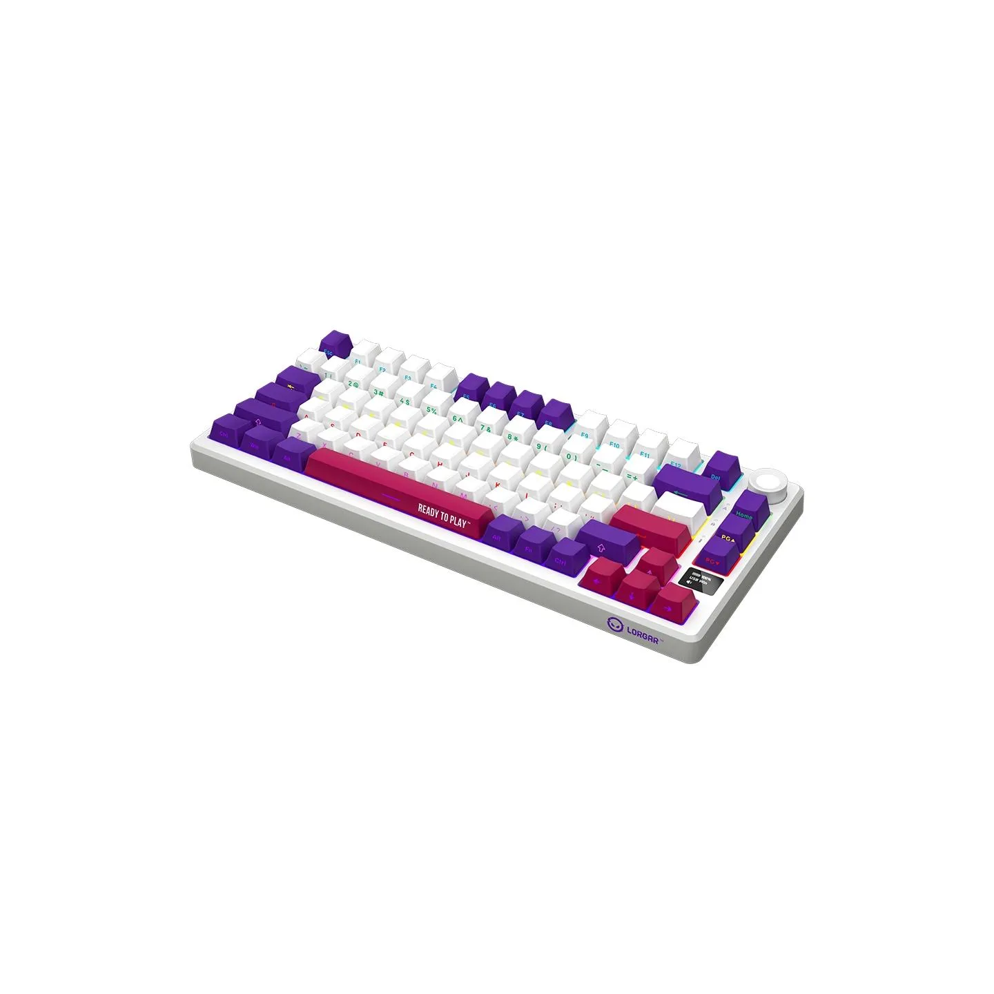 Lorgar KBP7075W, Wireless 75% Mechanical Gaming Keyboard Pro, White, EN layout