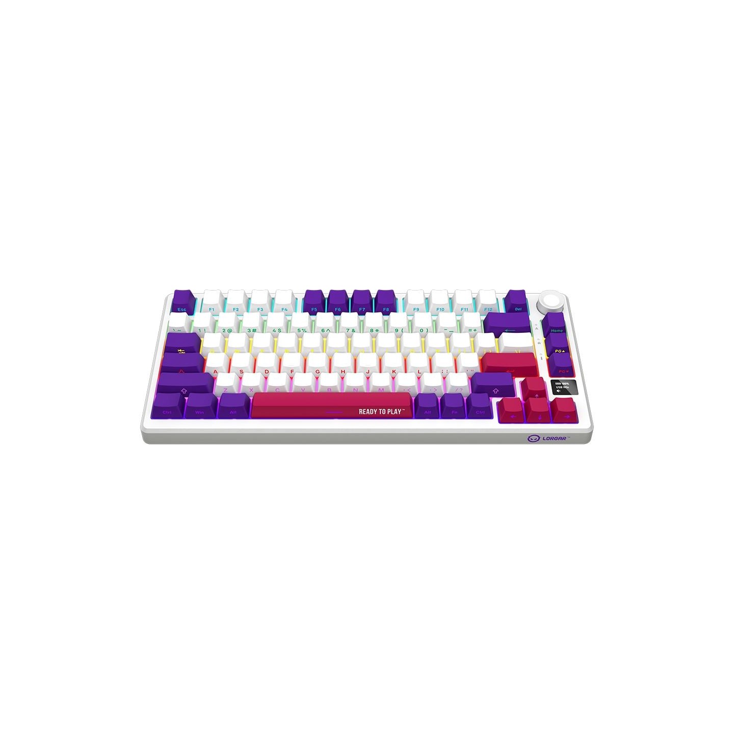 Lorgar KBP7075W, Wireless 75% Mechanical Gaming Keyboard Pro, White, EN layout