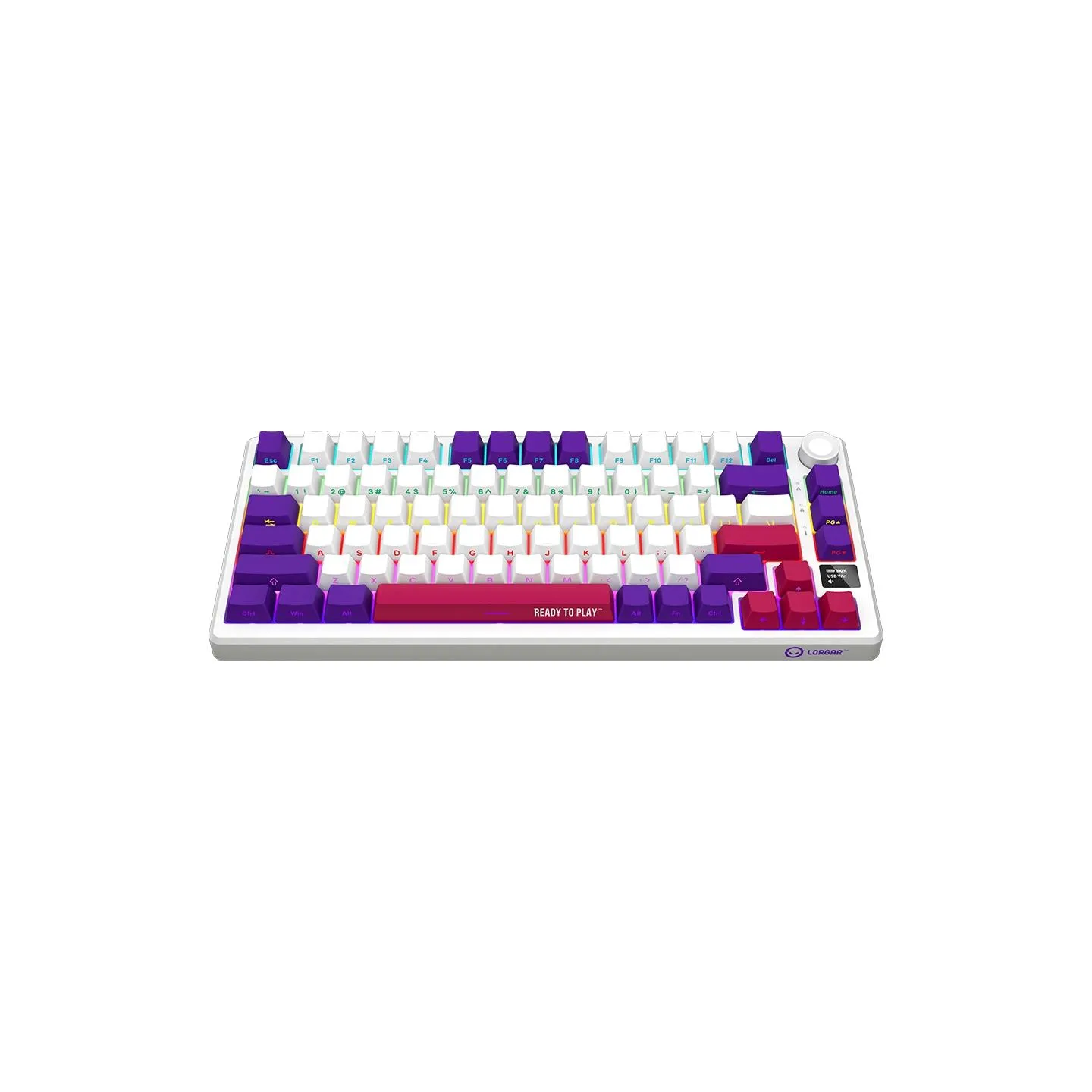 Lorgar KBP7075W, Wireless 75% Mechanical Gaming Keyboard Pro, White, EN layout