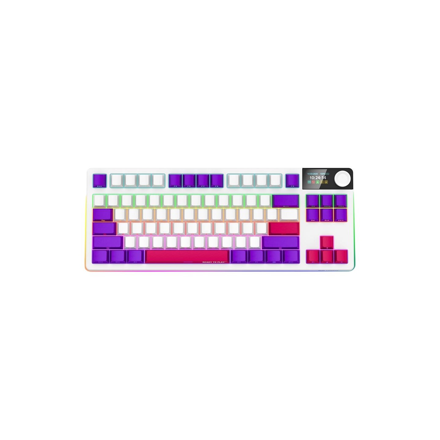 Lorgar KBP70TKLW, Wireless TKL Mechanical Gaming Keyboard Pro, White, EN layout