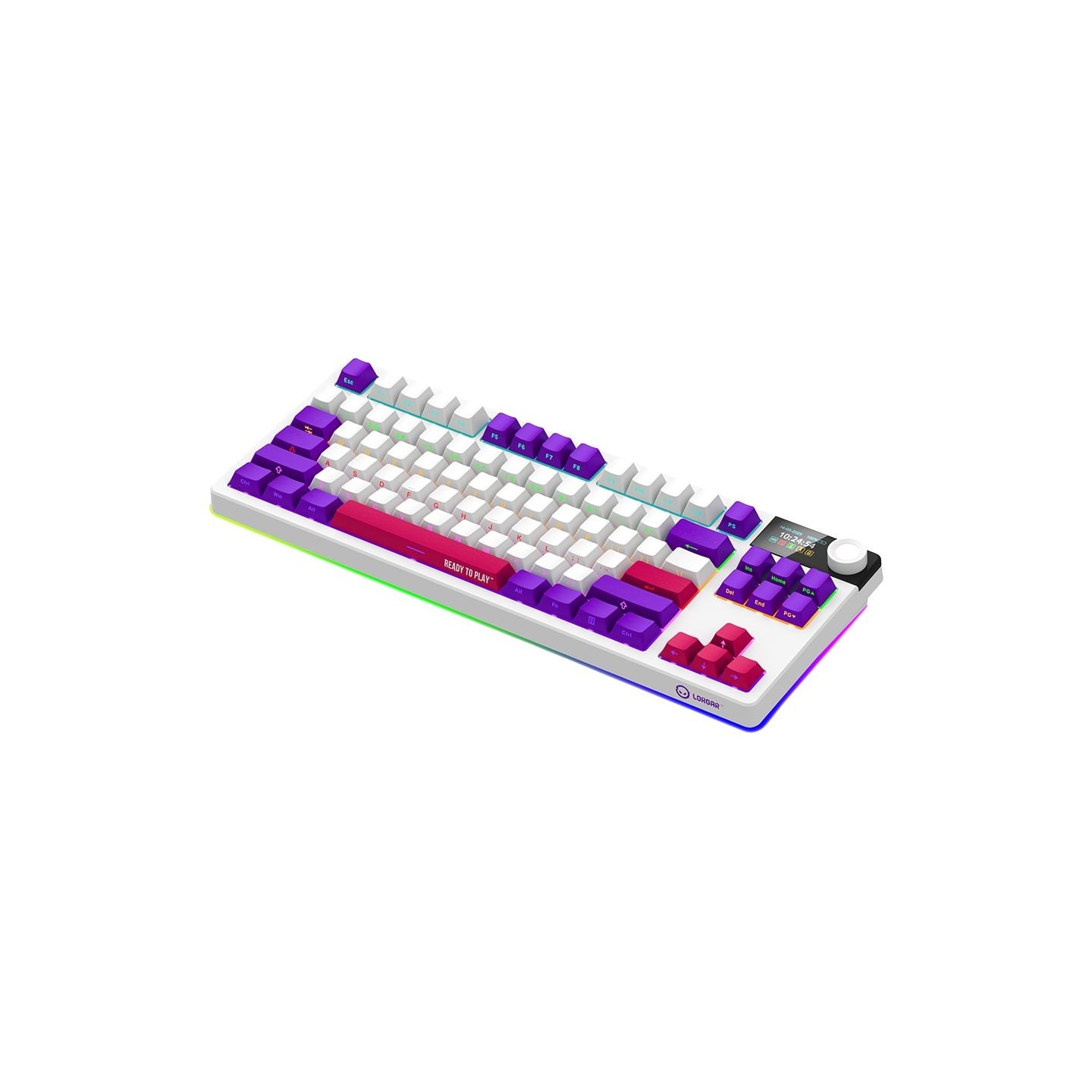 Lorgar KBP70TKLW, Wireless TKL Mechanical Gaming Keyboard Pro, White, EN layout