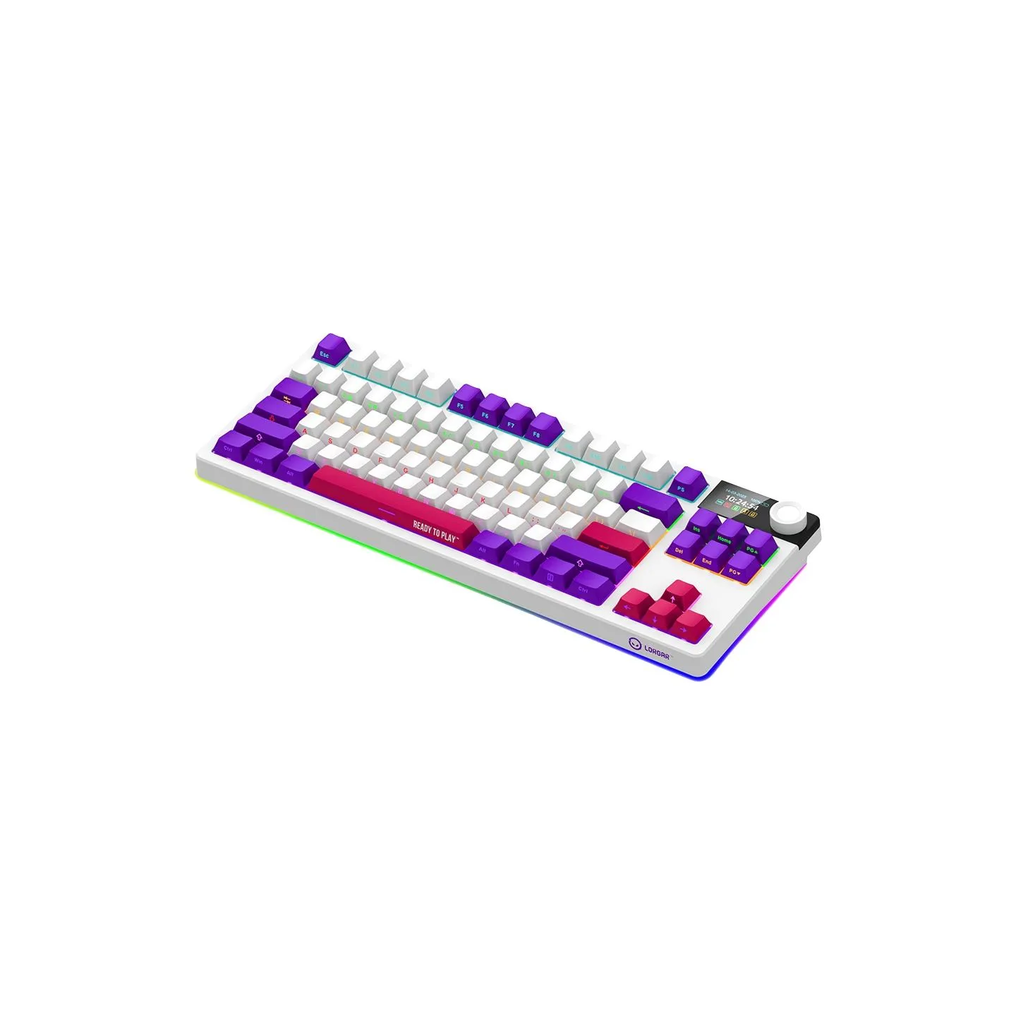 Lorgar KBP70TKLW, Wireless TKL Mechanical Gaming Keyboard Pro, White, EN layout