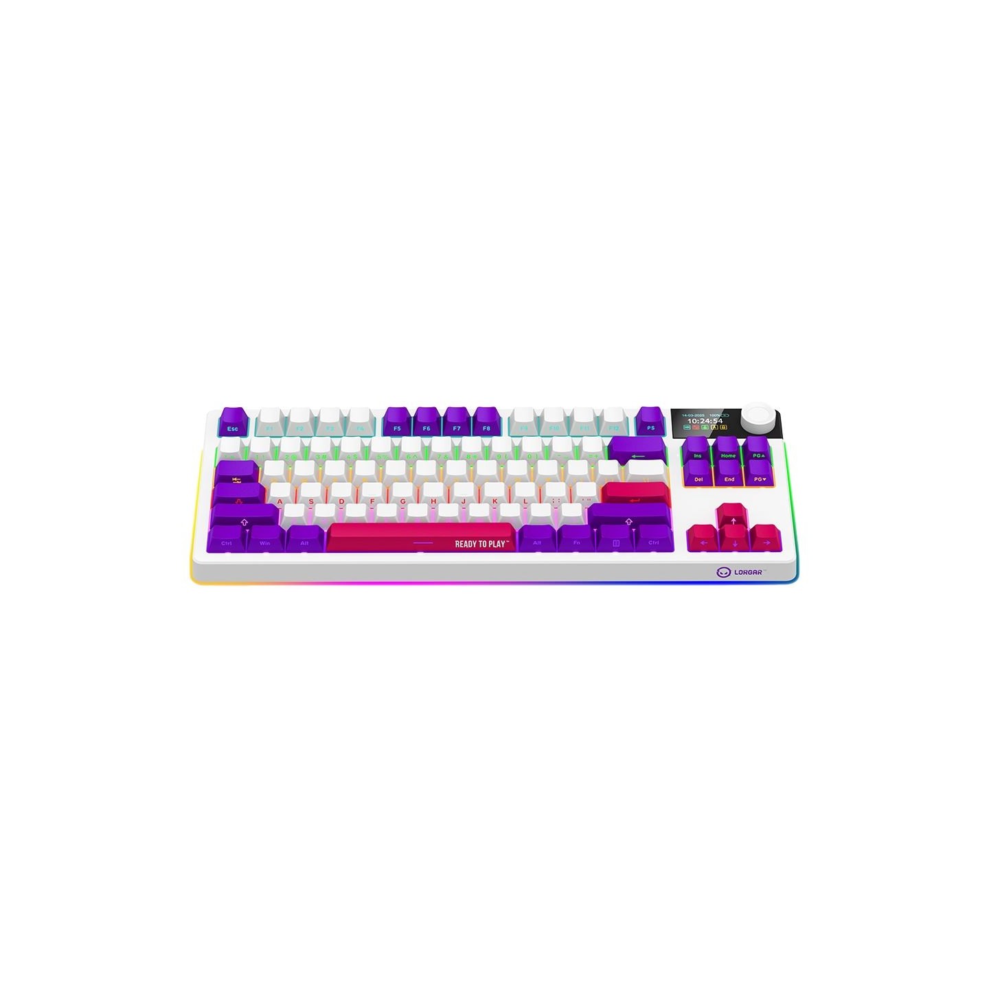 Lorgar KBP70TKLW, Wireless TKL Mechanical Gaming Keyboard Pro, White, EN layout