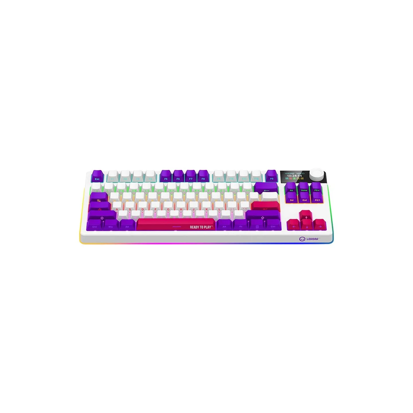 Lorgar KBP70TKLW, Wireless TKL Mechanical Gaming Keyboard Pro, White, EN layout