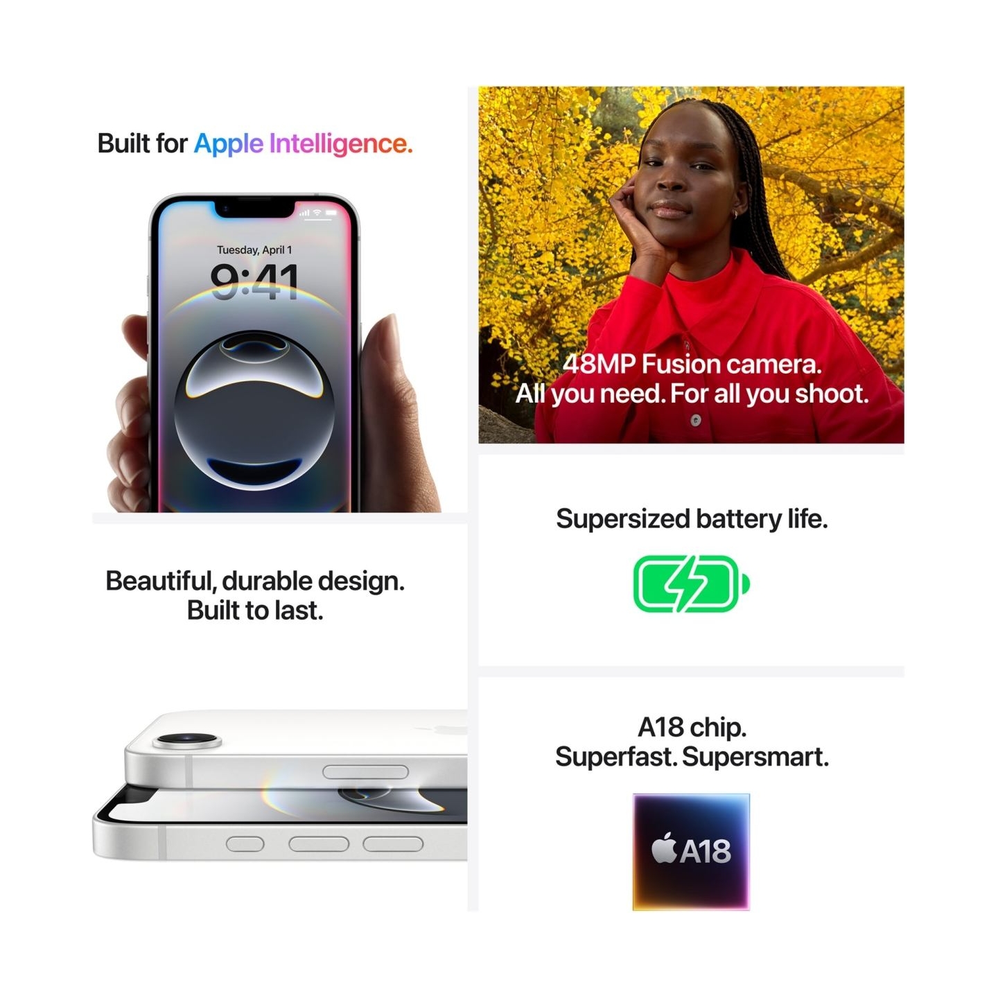 Apple | iPhone 16e | White | 6.1 " | Super Retina XDR | 2532 x 1170 pixels | A18 | Internal RAM 8 GB | 512 GB | Dual SIM | 4G | 