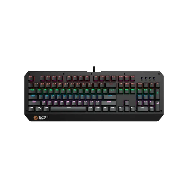 Canyon Hazard GK-6, Wired multimedia gaming keyboard with lighting effect, 108pcs rainbow LED, Numbers 104keys, EN double inject